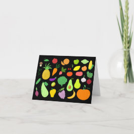 Fruit & Vegetables Blank Note Card Kaart