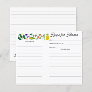 Fruit Veggies CUSTOM Trouwfeest Receptkaart