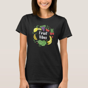 Fruit Vibes Vegetarische Liefde Vredesteken Vegan T-shirt
