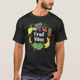 Fruit Vibes Vegetarische Liefde Vredesteken Vegan T-shirt