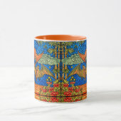 Fruit vleermuis Glas in lood look mozaïek blauw si Mok (Midden)