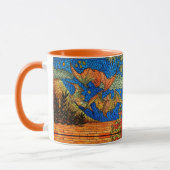 Fruit vleermuis Glas in lood look mozaïek blauw si Mok (Links)