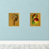 Fruit Wall Art Druiven en Appels Muurkunst Sets (Houten vloer)