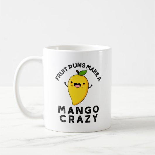 Fruitbonen maken een mango gekke grappige voedselp koffiemok (Links)