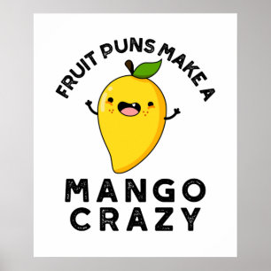 Fruitbonen maken een mango gekke grappige voedselp poster
