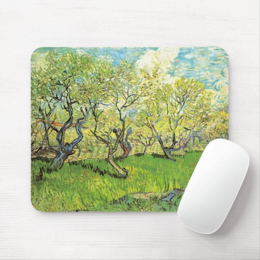 Fruitboomgaard in bloei door Vincent van Gogh Muismat (Met muis)