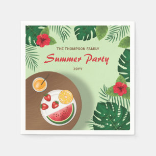 Fruitbord Groene Tuin Zomer Picknick Feestje Servet