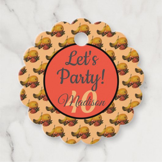 Fruitcadeau / gunsttag bedankjes labels (Voorkant)