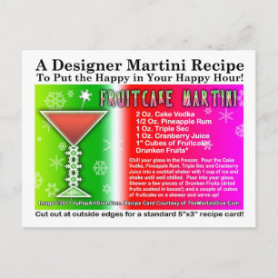 Fruitcake Christmas Martini Recette Carte postale