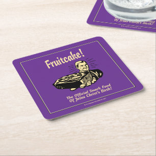 Fruitcake! Het snack Food of Jesus Birth Vierkante Kartonnen Onderzetter