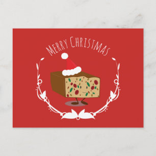 Fruitcake Vrolijk kerstfeest Briefkaart