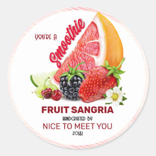 Fruitcocktail   Vriendschap Hallo Grappig Ronde Sticker
