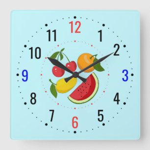 Fruitdecoratie in de Keuken - Modern Landelijk Vierkante Klok