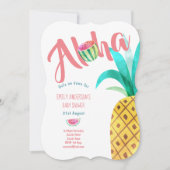 Fruité Baby shower tropical Invitation Ananas ALOH (Devant)