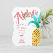 Fruité Baby shower tropical Invitation Ananas ALOH (Debout devant)