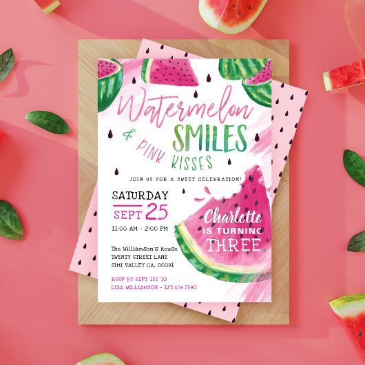Fruité douce Watermelon Invitation fête d'annivers
