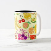 Fruiteitspatroon Tweekleurige Koffiemok (Voorkant rechts)