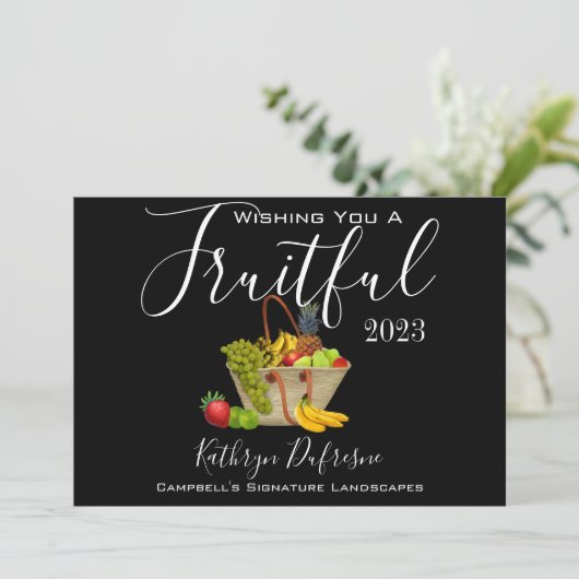 "Fruitful New Year" Business/Company Bedankkaart (Staand voorkant)