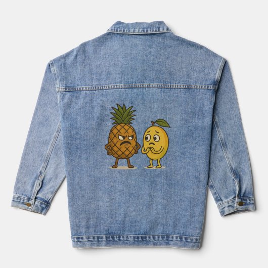 Fruitgevecht - Pineapple vs. Mango Showdown Denim Jacket (Achterkant)