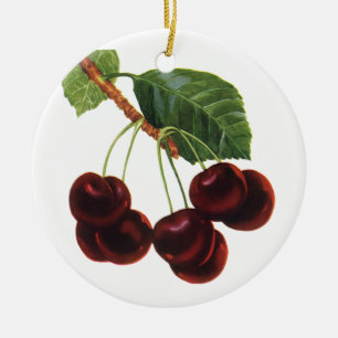  fruitgewassen, rijpe kersen van een boom keramisch ornament