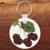  fruitgewassen, rijpe kersen van een boom sleutelhanger (Voorkant)