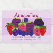 Fruitig Fun Mixed Berry Design Voedselcontainer Etiket (Enkel label)
