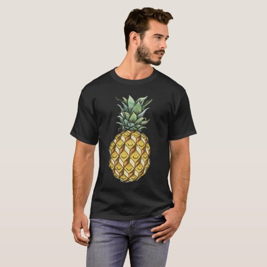 fruitige anananasslach groen gele vrucht h t-shirt (Voorkant volledig)