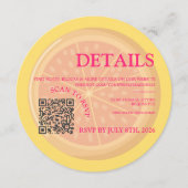 Fruitige, kleurrijke citrus bruiloft detail insert feestdagenkaart (Voorkant)