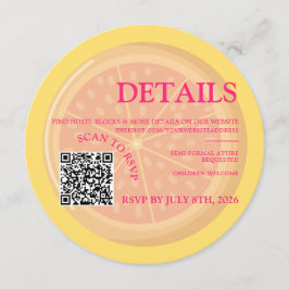 Fruitige, kleurrijke citrus bruiloft detail insert feestdagenkaart