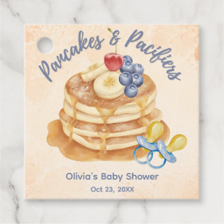 Fruitige pannenkoeken & fopspenen Gingham baby sho Bedankjes Labels