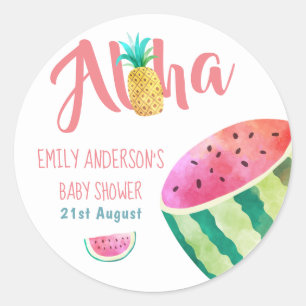 Fruitige Tropische Baby Shower Stickers Meloen ALO