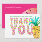 Fruitige Tropische DANK JE WATermeloen Ananas Bedankkaart (Voorkant / Achterkant)