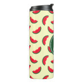 Fruitige zomer rode watermeloen monogram thermosbeker (Gedraaid links)