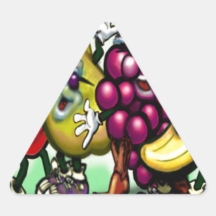 Fruitkerstfeest Driehoek Sticker