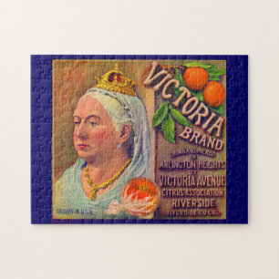 Fruitkistlabel Victoria-sinaasappels jaren 30 Legpuzzel