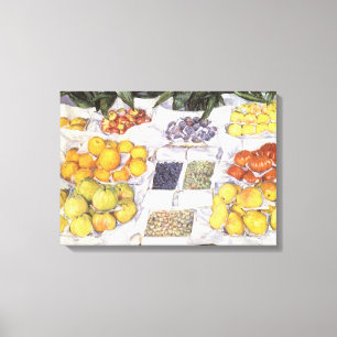 Fruitkraam van Gustave Caillebotte, Vintage Kunst Canvas Afdruk