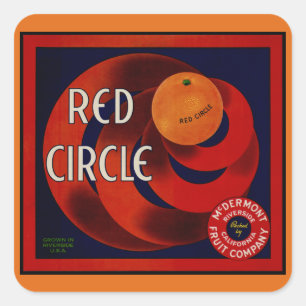 fruitkrat label Art Red Circle Sinaasappels