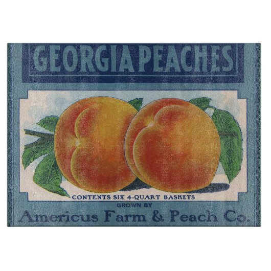  fruitkratelkunst, Georgia Peaches Snijplank (Voorkant)