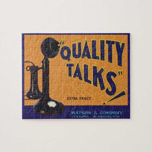 fruitkratelkunst, oude gefasseerde telefoon legpuzzel (Horizontaal)