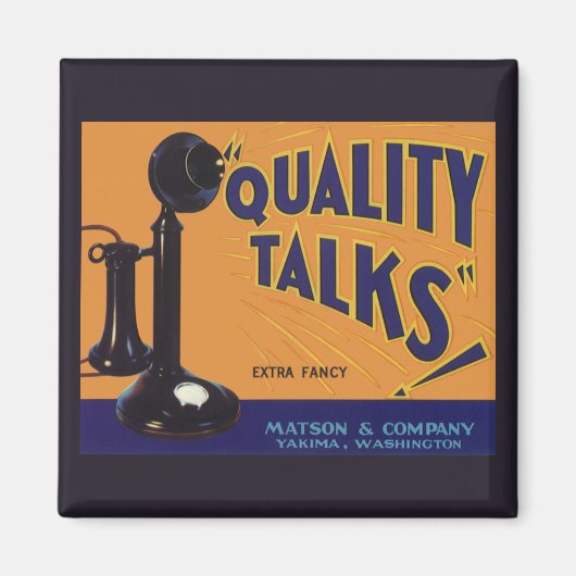  fruitkratelkunst, oude gefasseerde telefoon magneet (Voorkant)