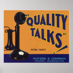 fruitkratelkunst, oude gefasseerde telefoon poster