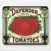 fruitkratelkunst, verdedigingstomaten muismat (Voorkant)
