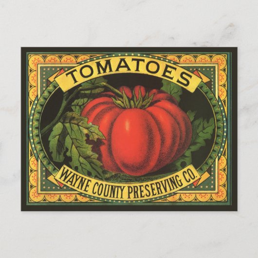  fruitkratelkunst, Wayne Co Tomaten Briefkaart (Voorkant)