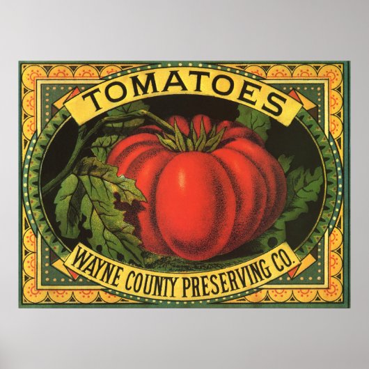 fruitkratelkunst, Wayne Co Tomaten Poster (Voorkant)