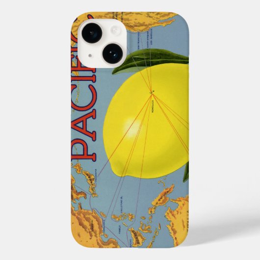 fruitkratenlabel Art Pacific Lemon Citrus Case-Mate iPhone Case (Achterkant)