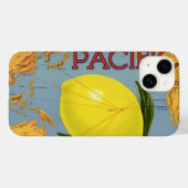 fruitkratenlabel Art Pacific Lemon Citrus Case-Mate iPhone Case (Achterkant (horizontaal))