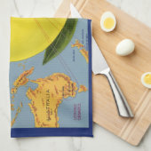 fruitkratenlabel Art Pacific Lemon Citrus Theedoek (Quarter Fold)