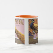  fruitkrattenlabel Art El Pavo Peacock Bird Mok (Midden)