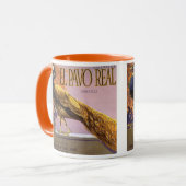  fruitkrattenlabel Art El Pavo Peacock Bird Mok (Voorkant links)