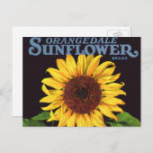 fruitkrattenlabel Art Orangedale Sunflower Briefkaart (Voorkant / Achterkant)